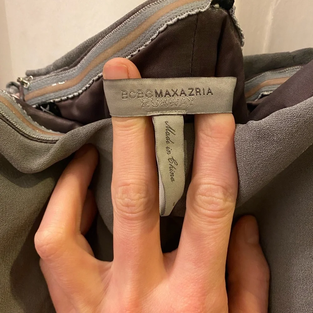 BCBG Runway Collection Gray Flutter Strapless Cocktail Dress w/pockets/Sz 6/EUC! - Picture 8 of 10